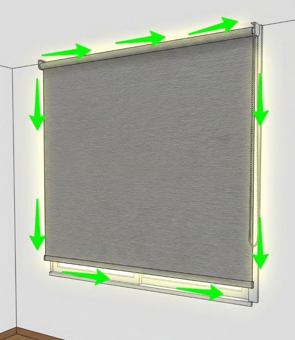 Filtración de luz normal en cortinas blackout