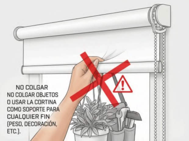 Colgar objetos de la cortina