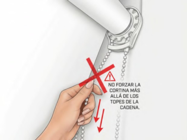 Forzar cadena de cortina roller
