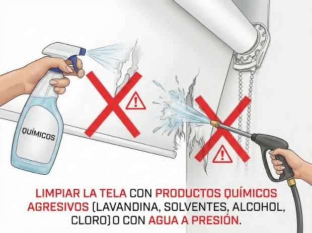 Limpieza con productos químicos agresivos