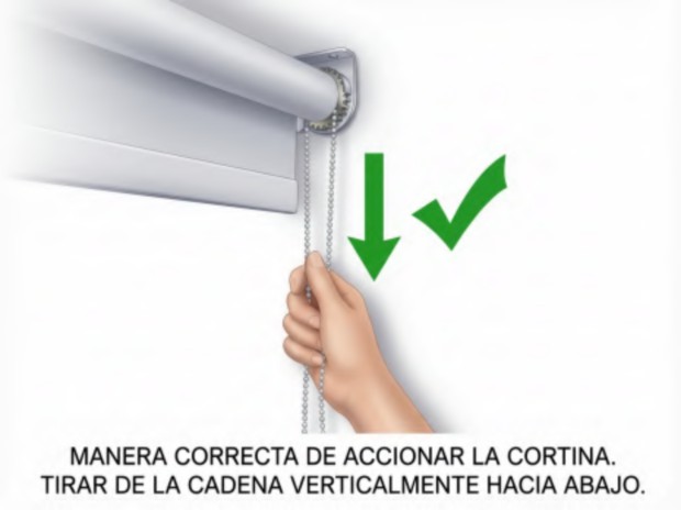 Manera correcta de accionar cortina roller
